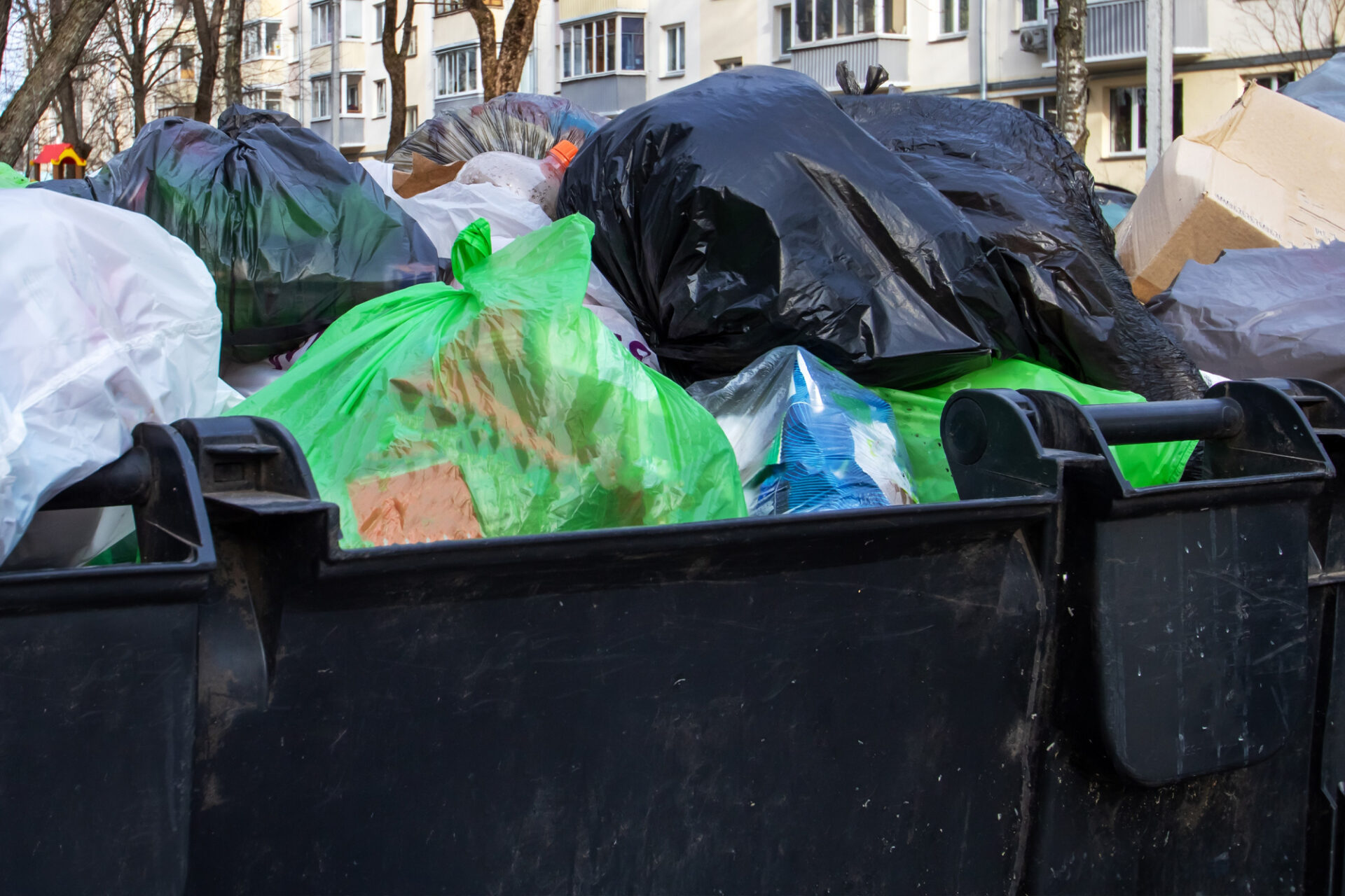 Overfilled dumpster